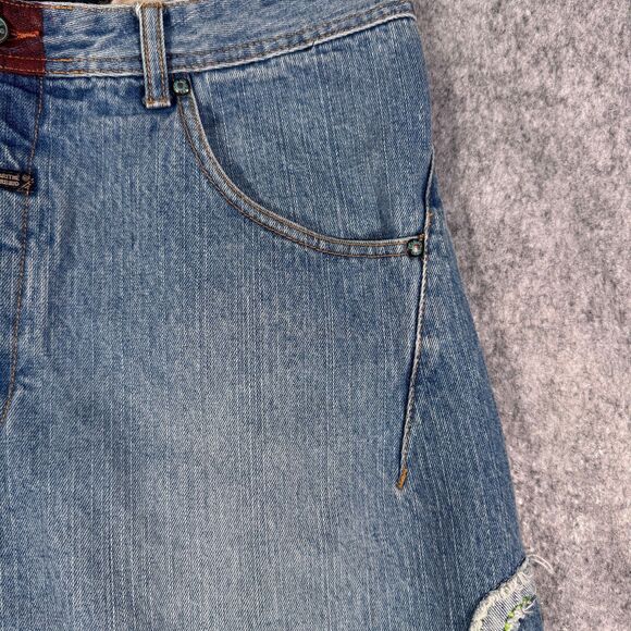 Marithe Francois Girbaud Shorts Mens Size 34 Blue Jean Baggy Jorts Vintage Y2K - Picture 3 of 16